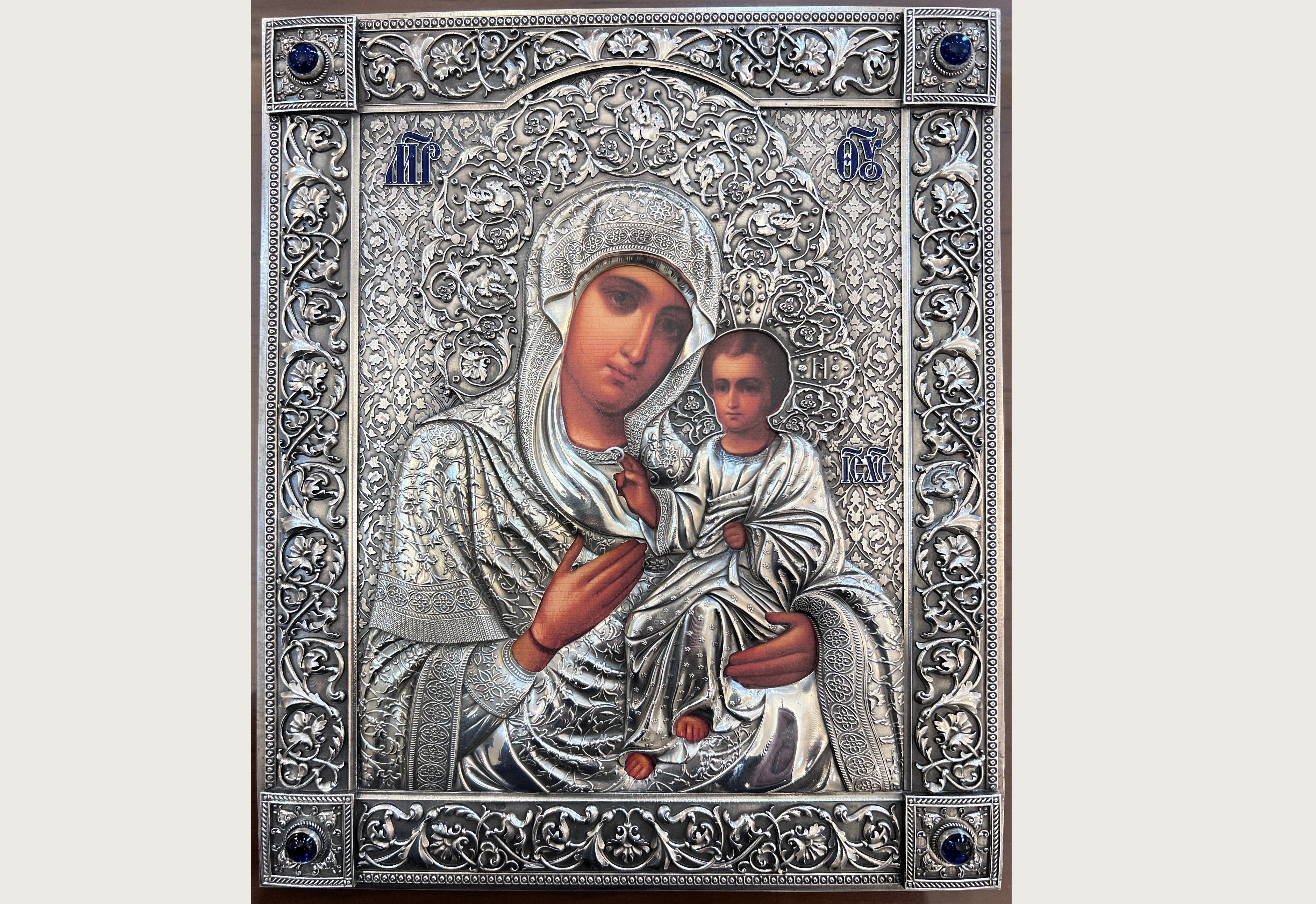 The riza on the cell icon of Metropolitan Joseph (Chernov) – the Iveron image of the Holy Mother of God – has been restored