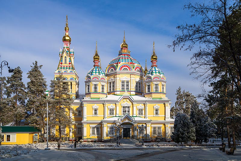 The Metropolitan Choir Performed Hymns to the Music of the Great Russian Composer Pyotr Ilyich Tchaikovsky at the Sunday Liturgy in the Ascension Cathedral of Almaty