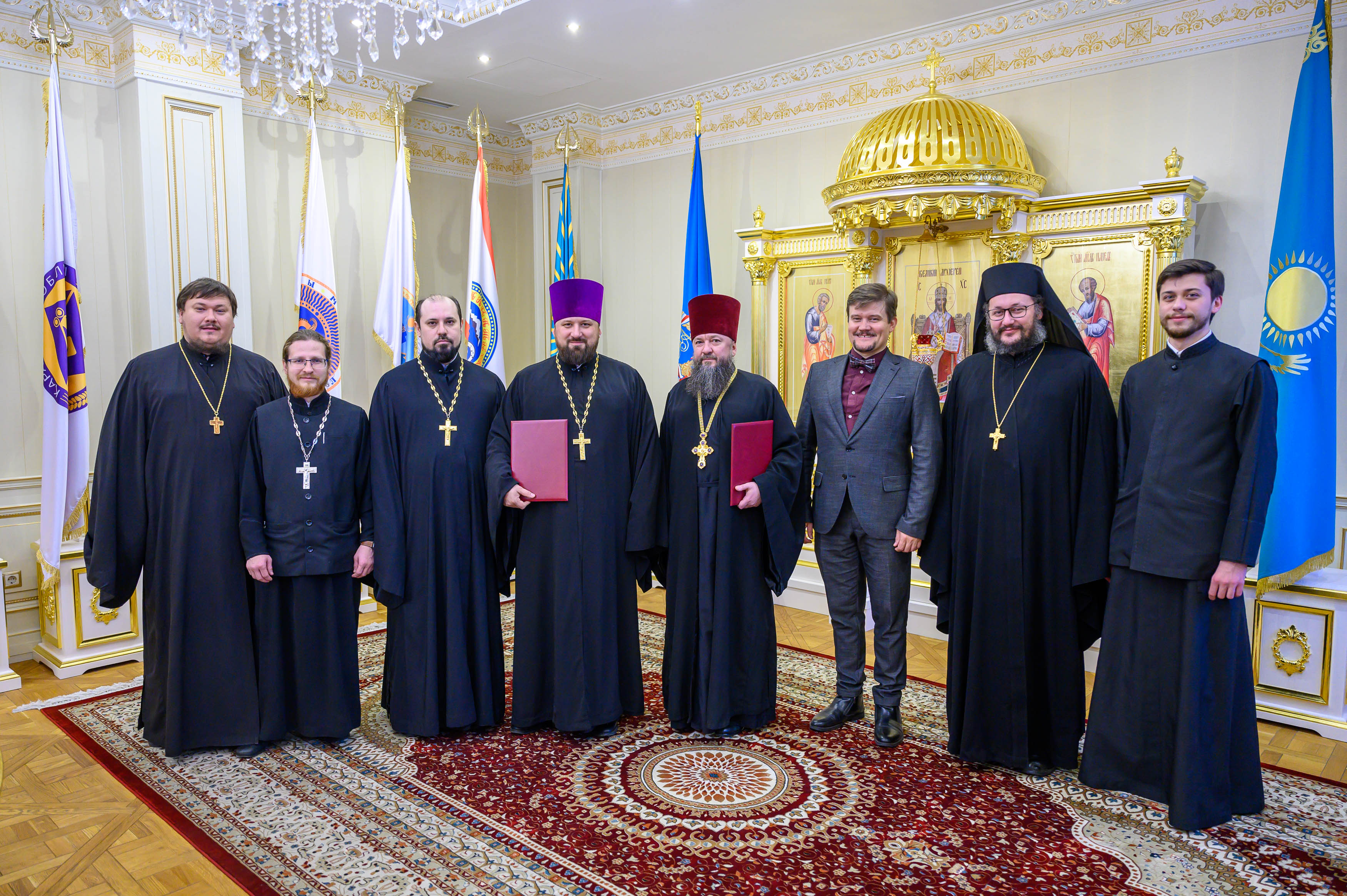 Meeting Held Between the Secretary of the Kazakhstan Metropolitan District and the Rector of the Almaty Theological Seminary with Guests Participating in the Sophonius Educational Readings