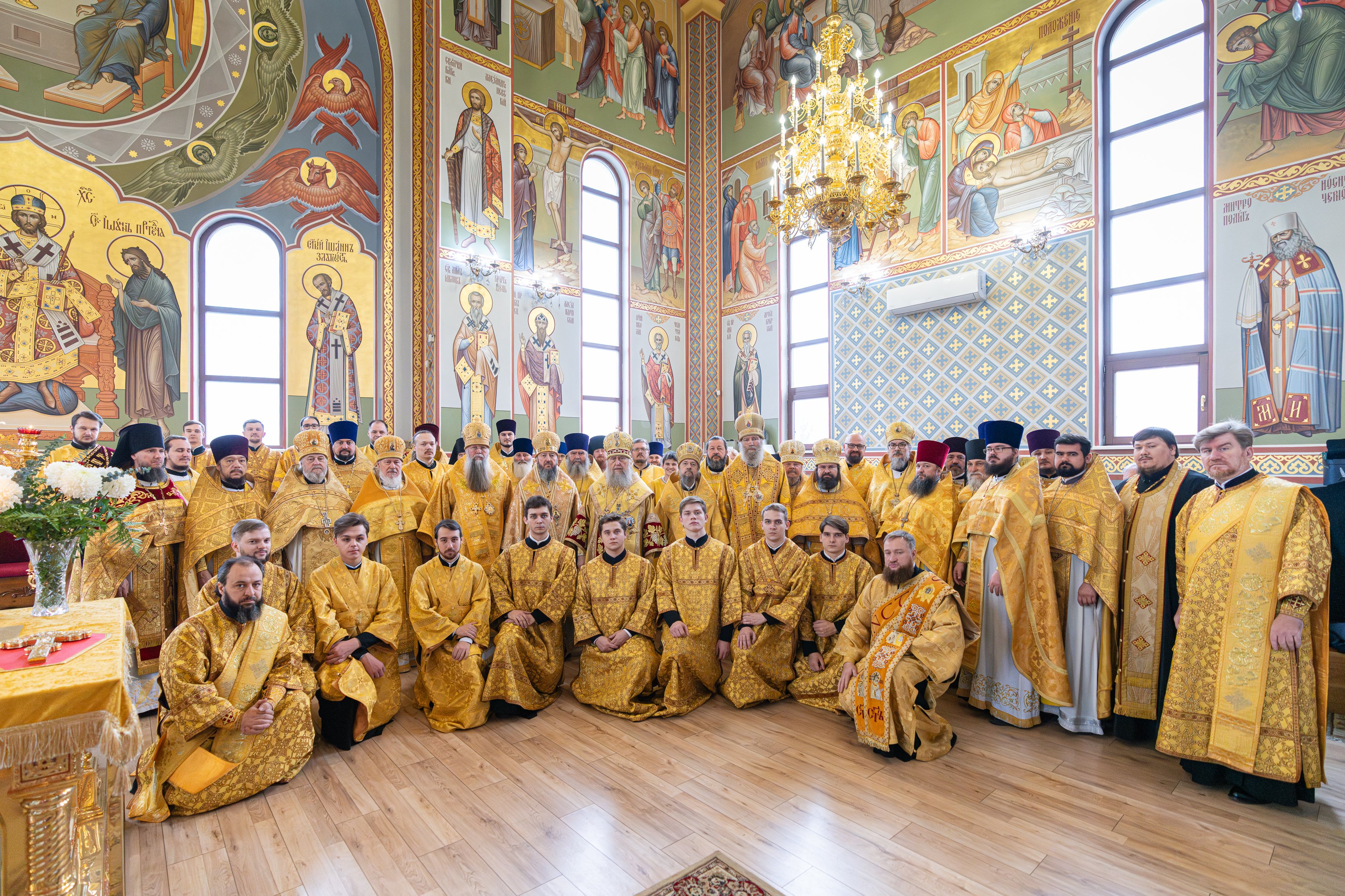 Feast Day of the Holy and Pious Grand Duke Alexander Nevsky and Saint Mitrophan of Voronezh. Metropolitan Alexander Celebrates the Divine Liturgy at the Alexander Nevsky Cathedral in Almaty