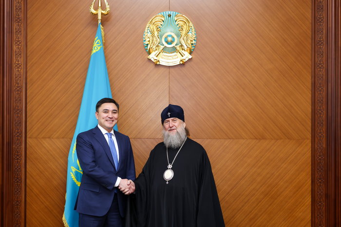 The Head of the Orthodox Church of Kazakhstan Met with the Akim of Shymkent, Gabit Abdimazhitovich Syzdykbekov