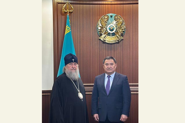 During the meeting, the Akmola region akim expressed condolences to the Head of the Orthodox Church of Kazakhstan in connection with the death of Archbishop Serapion (Kolosnitsyn)