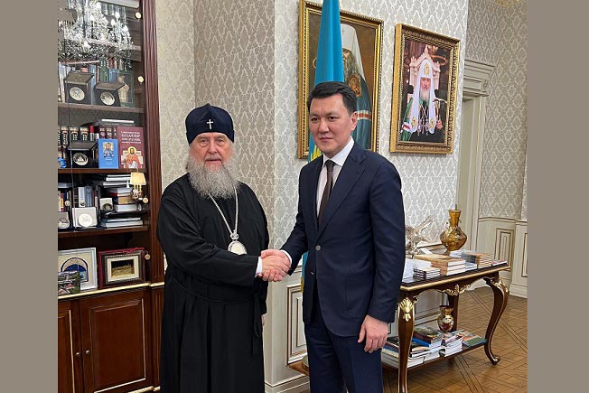 A Meeting Took Place in Almaty Between Metropolitan Alexander of Astana and Kazakhstan and the State Counselor of the Republic of Kazakhstan, Y.T. Karin