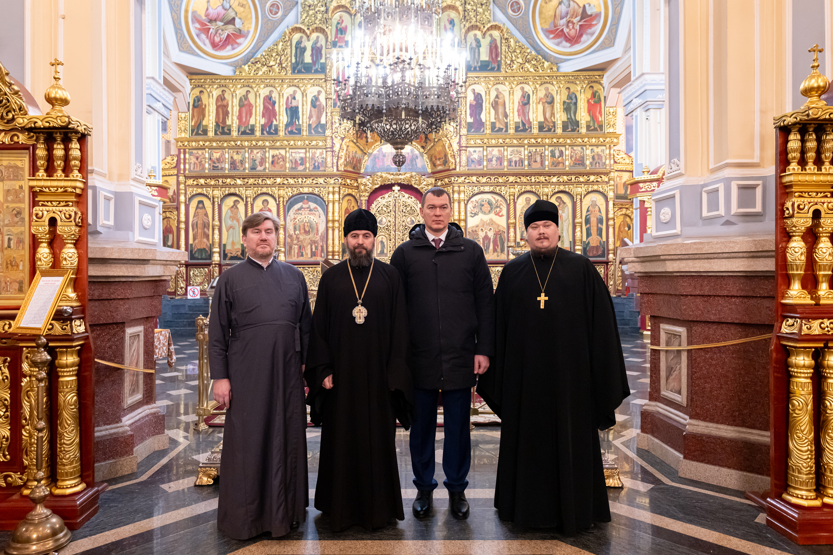 Minister of Sports of the Russian Federation Mikhail Degtyarev Visits the Ascension Cathedral in Almaty