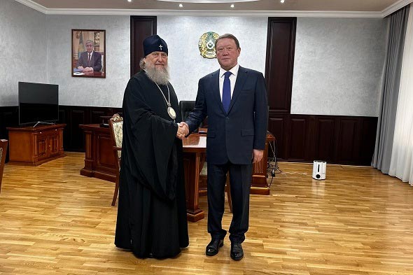 Meeting of the Head of the Kazakhstani Metropolitan District with the Akim of Kostanay Region, K.I. Aksakalov