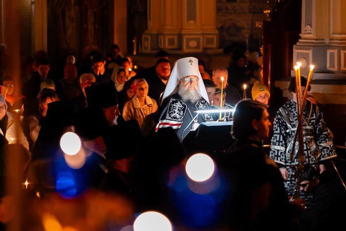 On Wednesday of the first week of Great Lent, the Head of the Orthodox Church of Kazakhstan continued the reading of the Penitential Canon of St Andrew of Crete at the Ascension Cathedral of Almaty